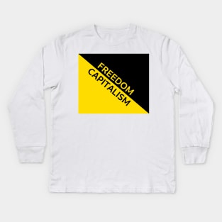 Anarcho-Capitalism Flag - Capitalism is Freedom Kids Long Sleeve T-Shirt